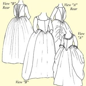 JRRA - Robe à l'Anglaise en Faurreau or English Nightgown Sewing Pattern by JP Ryan