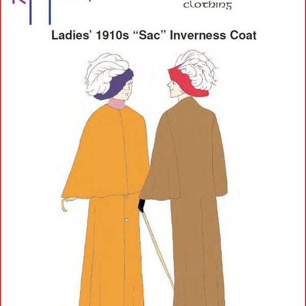 RC1061 - Ladies' 1910s "Sac" Inverness Coat Pattern