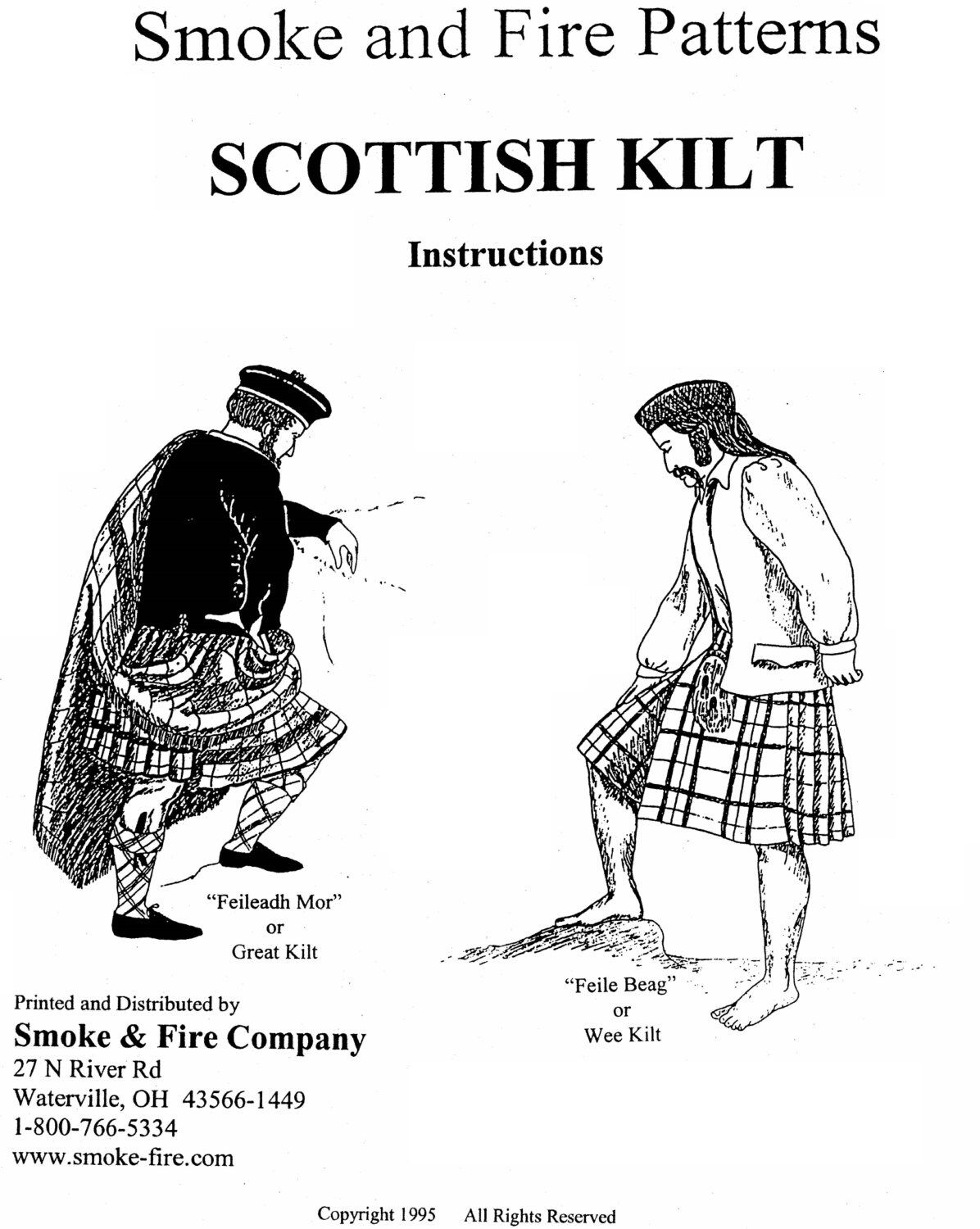 SF301 Scottish Kilt Instructions by Smoke & Fire - Etsy