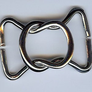 BC104 -   Interlocking Horse shoe shaped ring clasp Metal 2-piece closure in Nickel Finish