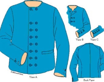 KK4551 - 1770-1800 Man's Double-breasted Short Jacket Sewing Pattern by Kannik's Korner