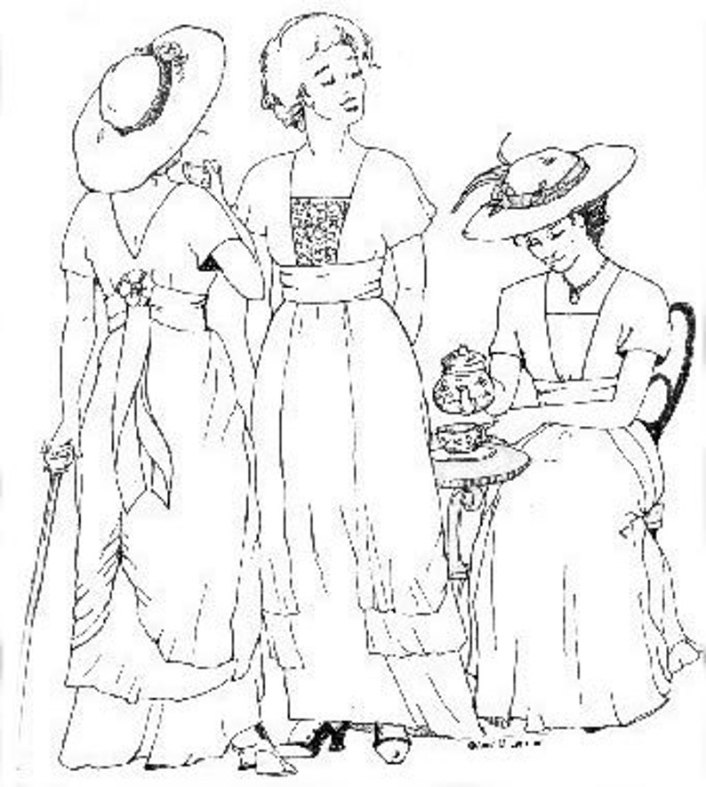 Easy DIY Edwardian Titanic Costumes 1910-1915 SS106 - 1910s Tea Gown Sewing Pattern by Sense & Sensibility $19.95 AT vintagedancer.com