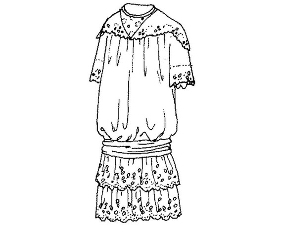 PAC6522 vestido talle largo patrón 1925 niñas de patrones | Etsy México