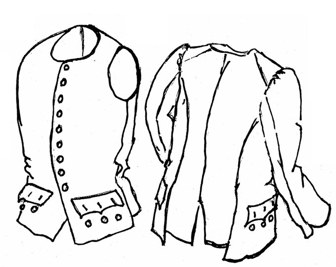 SF202 18th Century Sleeved Waistcoat/vest Sewing Pattern by - Etsy