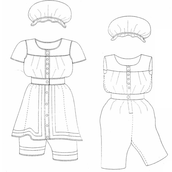 MM18806 - 1880s Bathing Suit Sewing Pattern by Mantua Maker