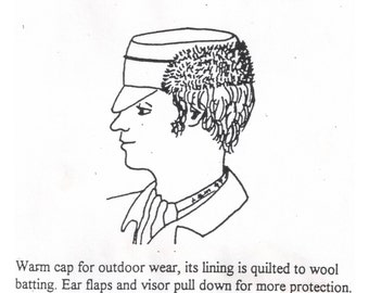 MI9702 - 1800s to 1900s Gentlemen's Winter Cap Sewing Pattern by Miller's Millinery