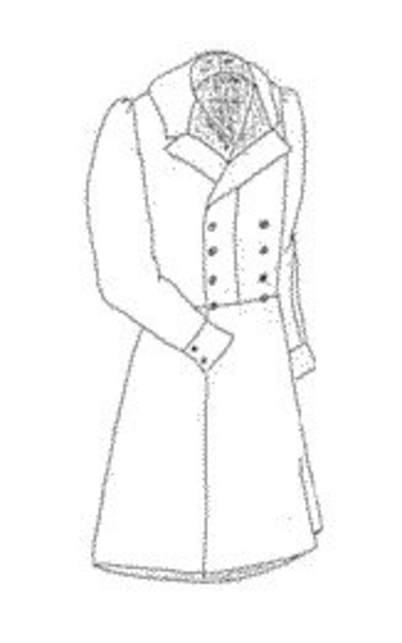 PI704 1840s Double Breasted Frock Coat Sewing Pattern by - Etsy