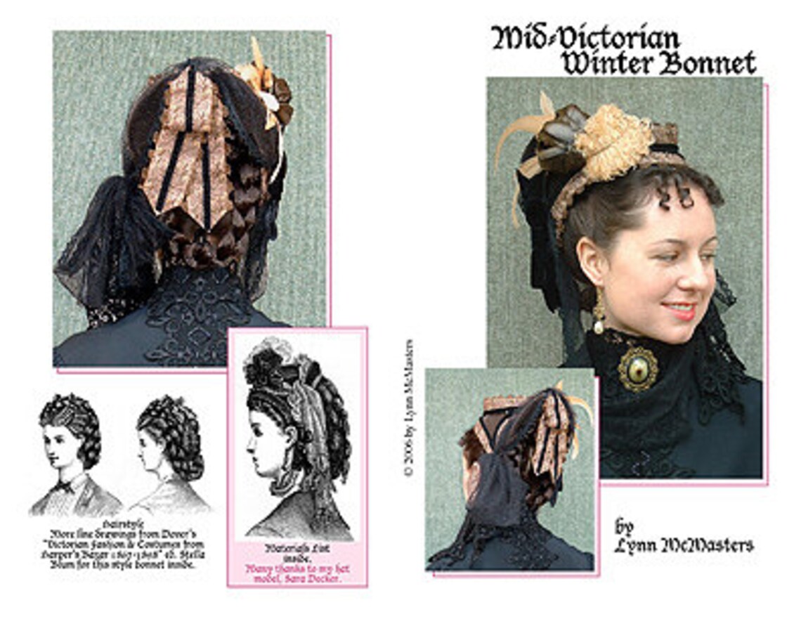 MC35 1871 Mid-victorian Winter Bonnet Sewing Pattern by Lynn - Etsy