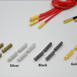 Removable Metal Shoe Laces Aglets Tips with screws Hoodie Laces Tips 4 Pcs  Repair Shoelace End Caps Lace lock 25 Colours