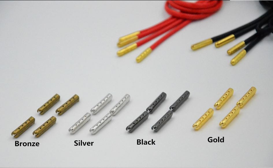 Removable Metal Shoe Laces Aglets Tips with screws Hoodie Laces Tips 4 Pcs  Repair Shoelace End Caps Lace lock 25 Colours