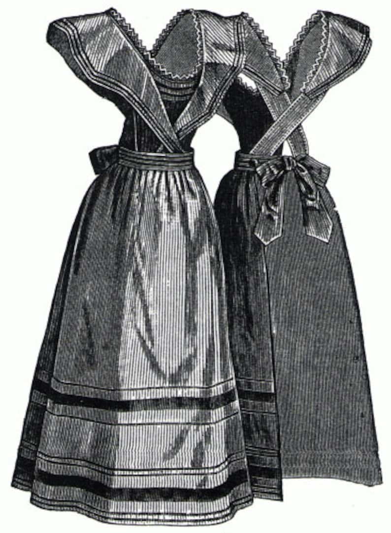 Victorian Edwardian Apron, Maid Costume & Patterns AG2182 - 1894 Seersucker Housekeeping Apron Sewing Pattern by Ageless Patterns $6.75 AT vintagedancer.com