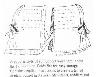 MI9504 - 1800s Child's Slat Bonnet Sewing Pattern by Miller's Millinery