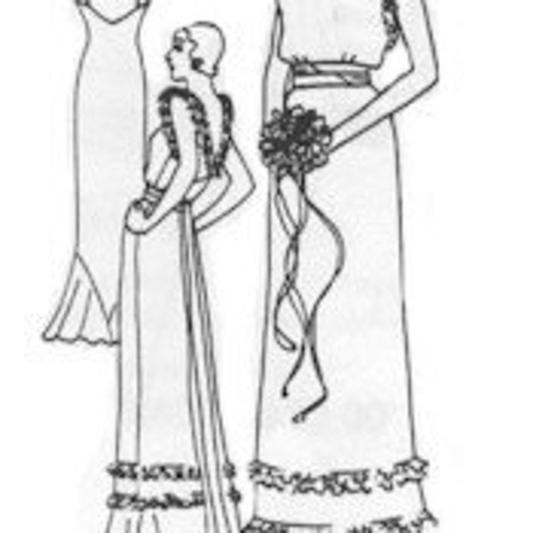 PA305 - 1929-1931 Wedding Gown Sewing Pattern by Past Patterns