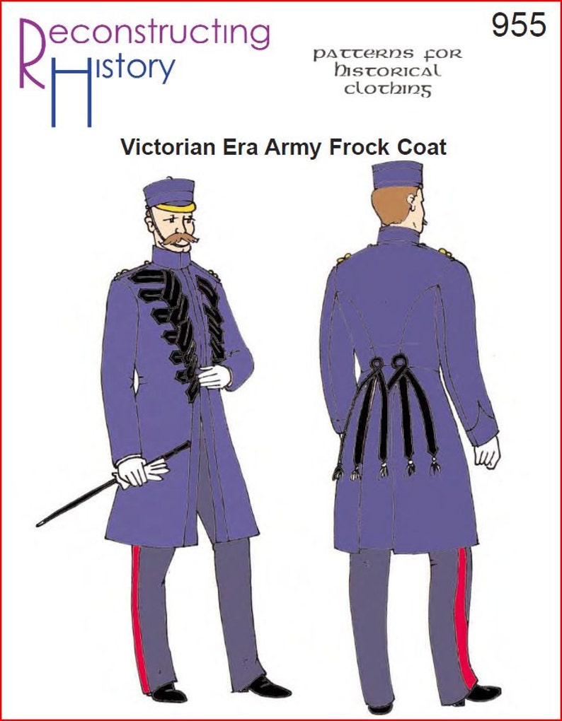 RC955 Victorian Era British Army Frock Coat Sewing Pattern - Etsy