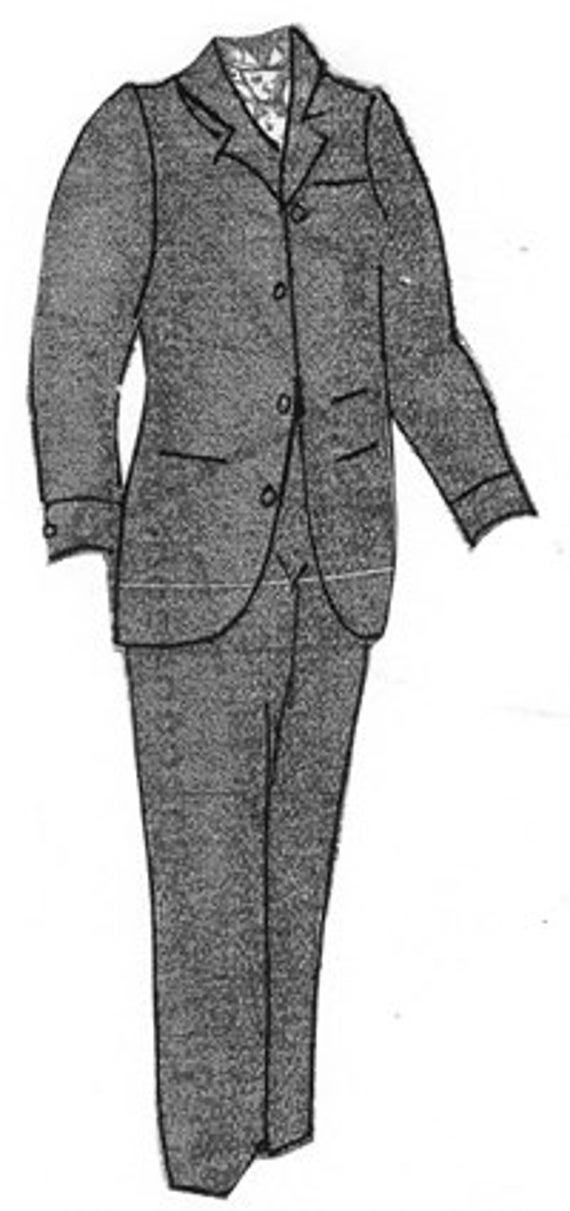 AG1535 1894 Men's Brown Sack Suit Sewing Pattern by Ageless Patterns - Etsy  Singapore