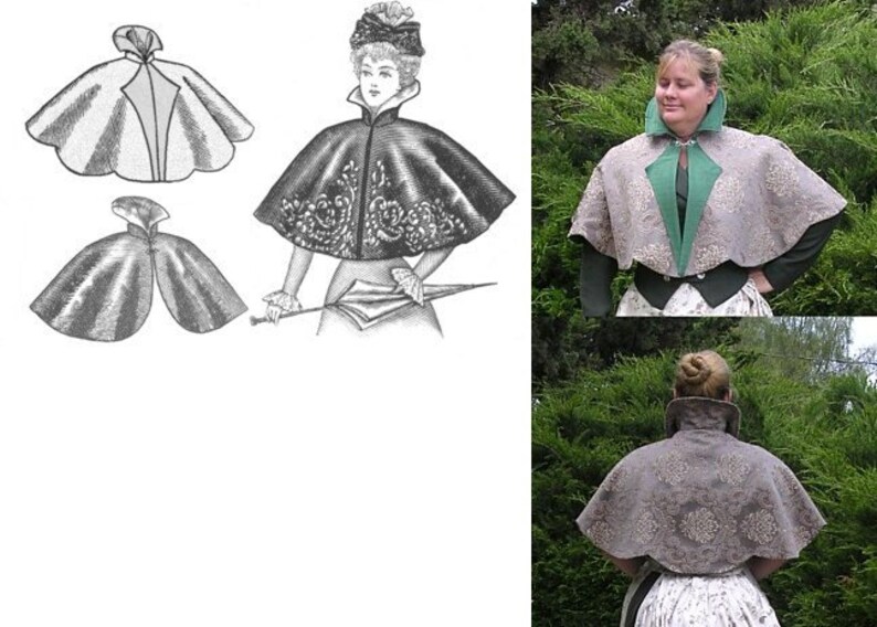 TV590 1890's Victorian Cape Sewing Pattern by Truly Etsy