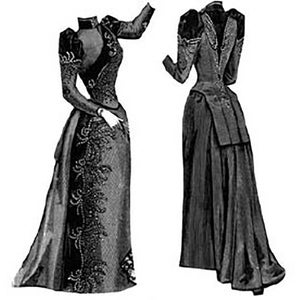 SPECIAL ORDER AG1264  - 1891 Green & Black Cloth Costume Pattern