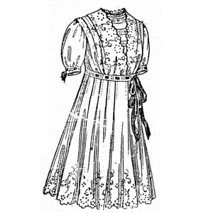 PAC300 - Girls' Empire Dress with Surplice Waist Circa 1914 Sewing Pattern by Past Patterns