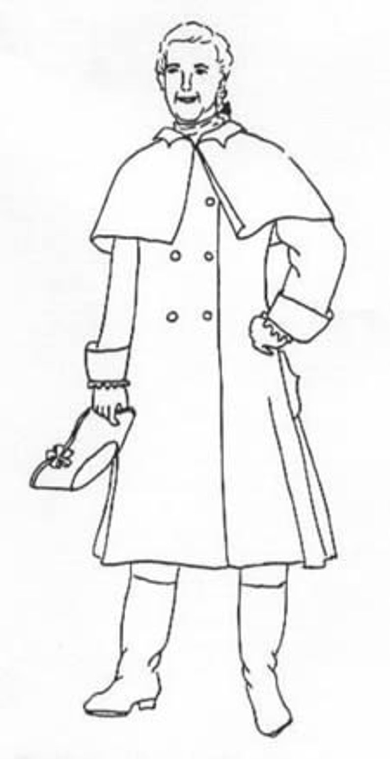 MF04 17501800 Mens' Greatcoat Sewing Pattern by Mill Etsy