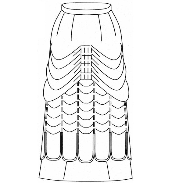 MM188019 - 1870-1890 Broadway Walking Skirt Sewing Pattern by Mantua Maker