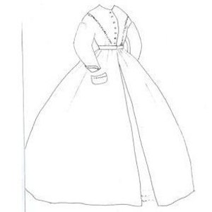 PI451 - 1860s Civil War Era Wrapper Sewing Pattern by Period Impressions