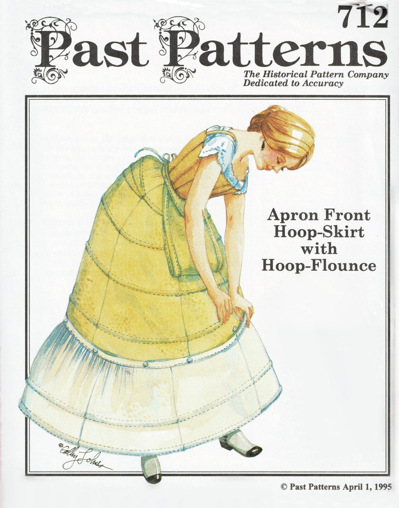 1840s-1850s-1860s Victorian Sewing Patterns     PA712 - 1863 Hoop Skirt With Hoope Flounce Sewing Pattern by Past Patterns  AT vintagedancer.com