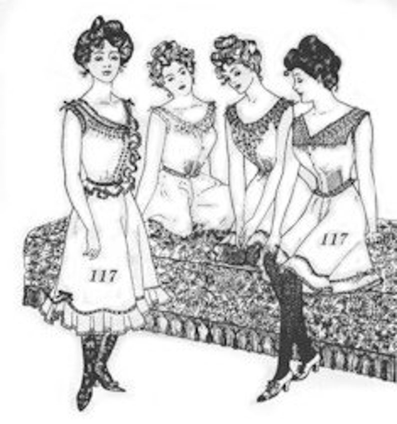 Edwardian Lingerie 1900-1910s Underwear PA108 - Four Edwardian Corset Covers Sewing Pattern by Past Patterns $16.38 AT vintagedancer.com