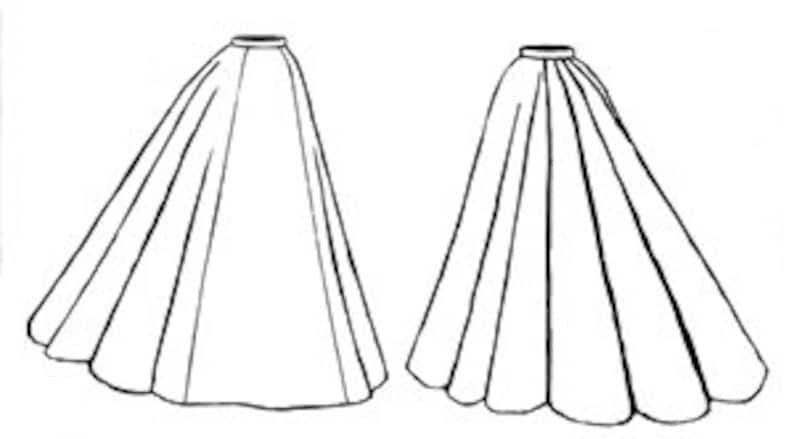 1890s to 1900 Victorian Edwardian Sewing Patterns     TV296 - 1895 Ripple Skirt Sewing Pattern by Truly Victorian  AT vintagedancer.com