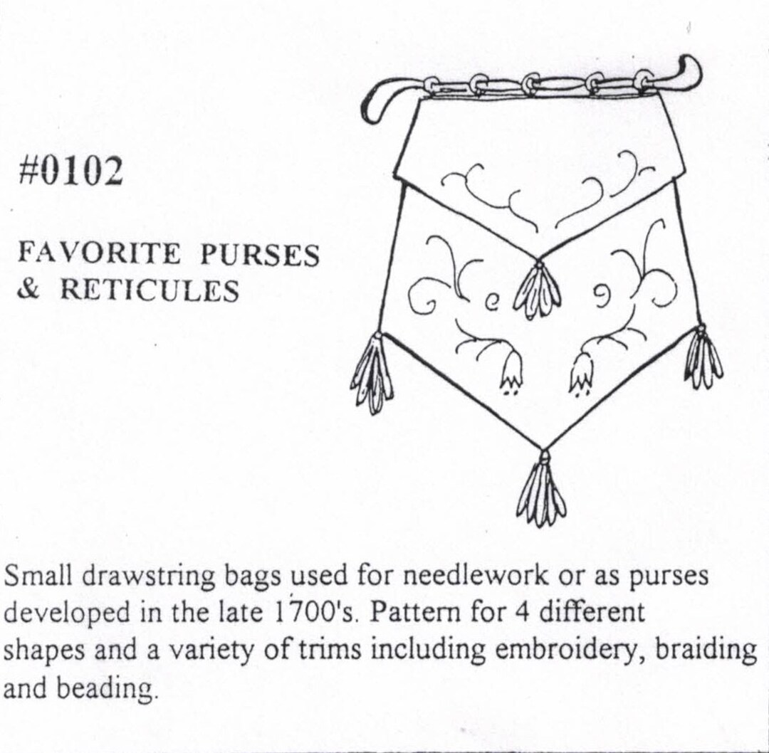 MI0102 1790 to 1800 Favorite Purses and Reticules Sewing Pattern by ...