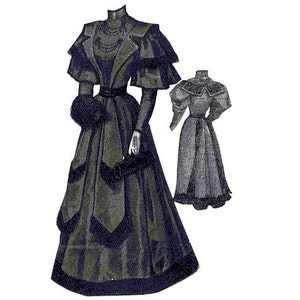 AG1854 - 1894 Dress Trimmed w/Mongolian Lamb Fur Sewing Pattern by Ageless Patterns