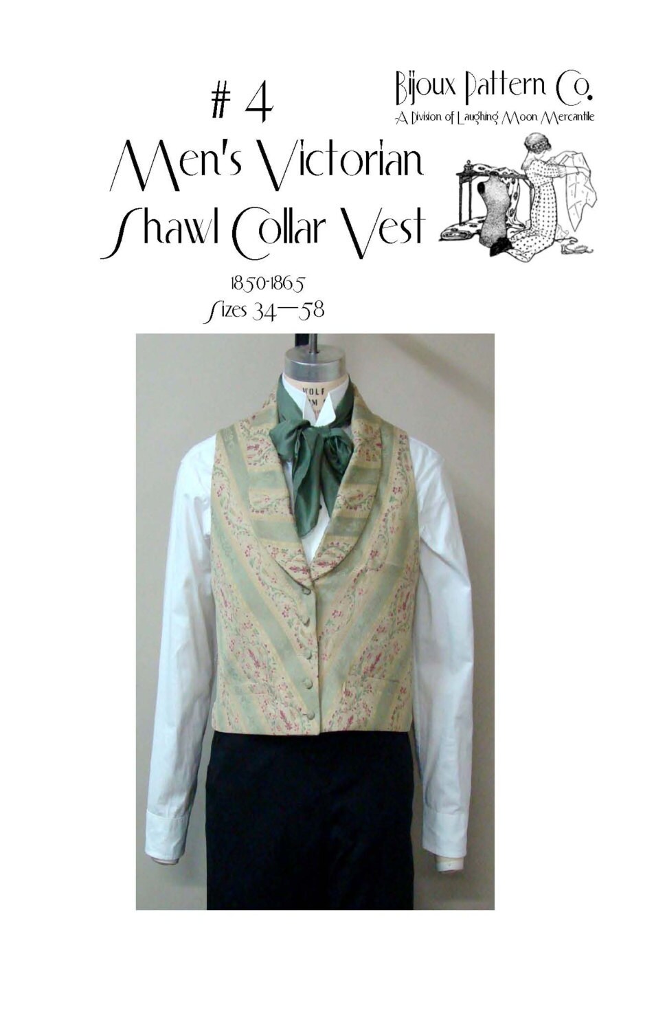 LMBJ04 1850 1865 Men's Victorian Shawl Collar Vest | Etsy
