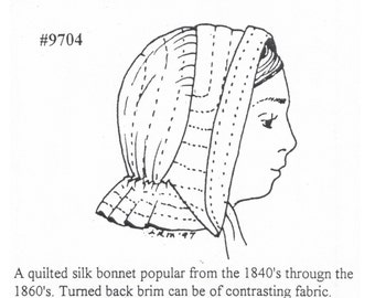 MI9704 - 1840's to 1870's Mid-Century Lady's Soft Bonnet Sewing Pattern by Miller's Millinery