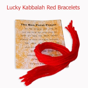 Set of 15 Kabbalah Red Bracelet 100% Wool String with Prayer for Protection and Blessings