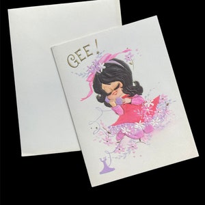 Gee! Thanks! Thought O&#39; You Hallmark Greeting Card UNUSED ~ Vintage ~ Embossed, 4 Fold, With Envelope