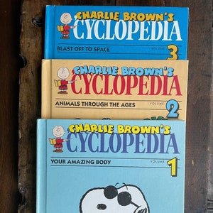 Vol. 1, 2 & 3 Charlie Brown&#39;s Cyclopedia HC Books ~ Vintage 90&#39;s ~ Your Amazing Body, Animals Through The Ages, Blast Off To Space ~ VGC