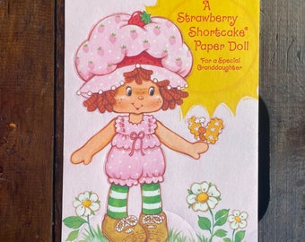 UNUSED Kawaii Friendship Vintage 1980 Strawberry Shortcake Greeting Card Pupcake American Greetings Plum Puddin/' Cute