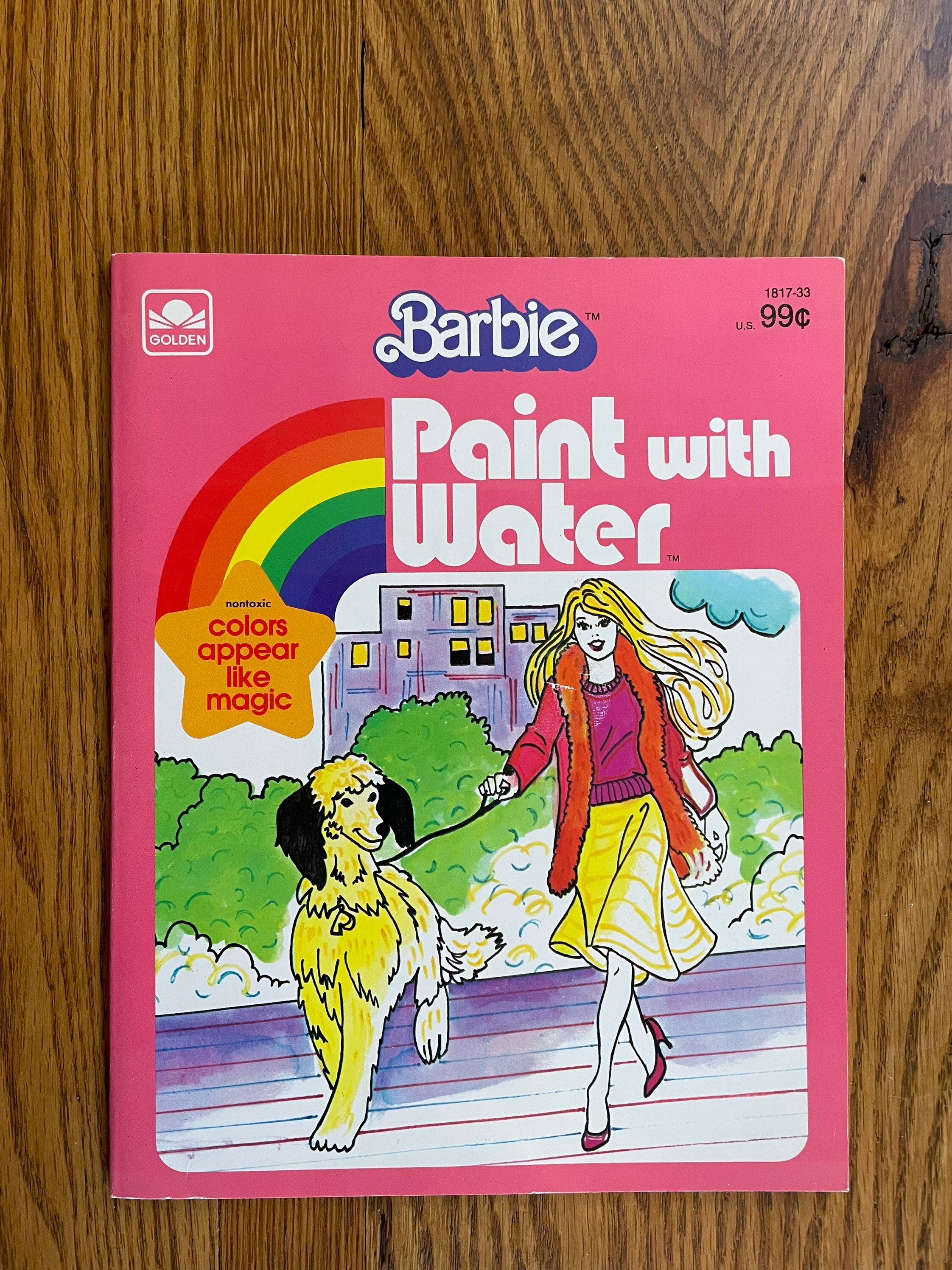 Vintage 1990 Barbie Giant Paint With Water Coloring Book