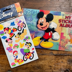 Sandylion Prismatic Mickey Mouse Sticker Album & Stickers UNUSED ~ Vintage 90&#39;s ~ Disney Sticker Collecting