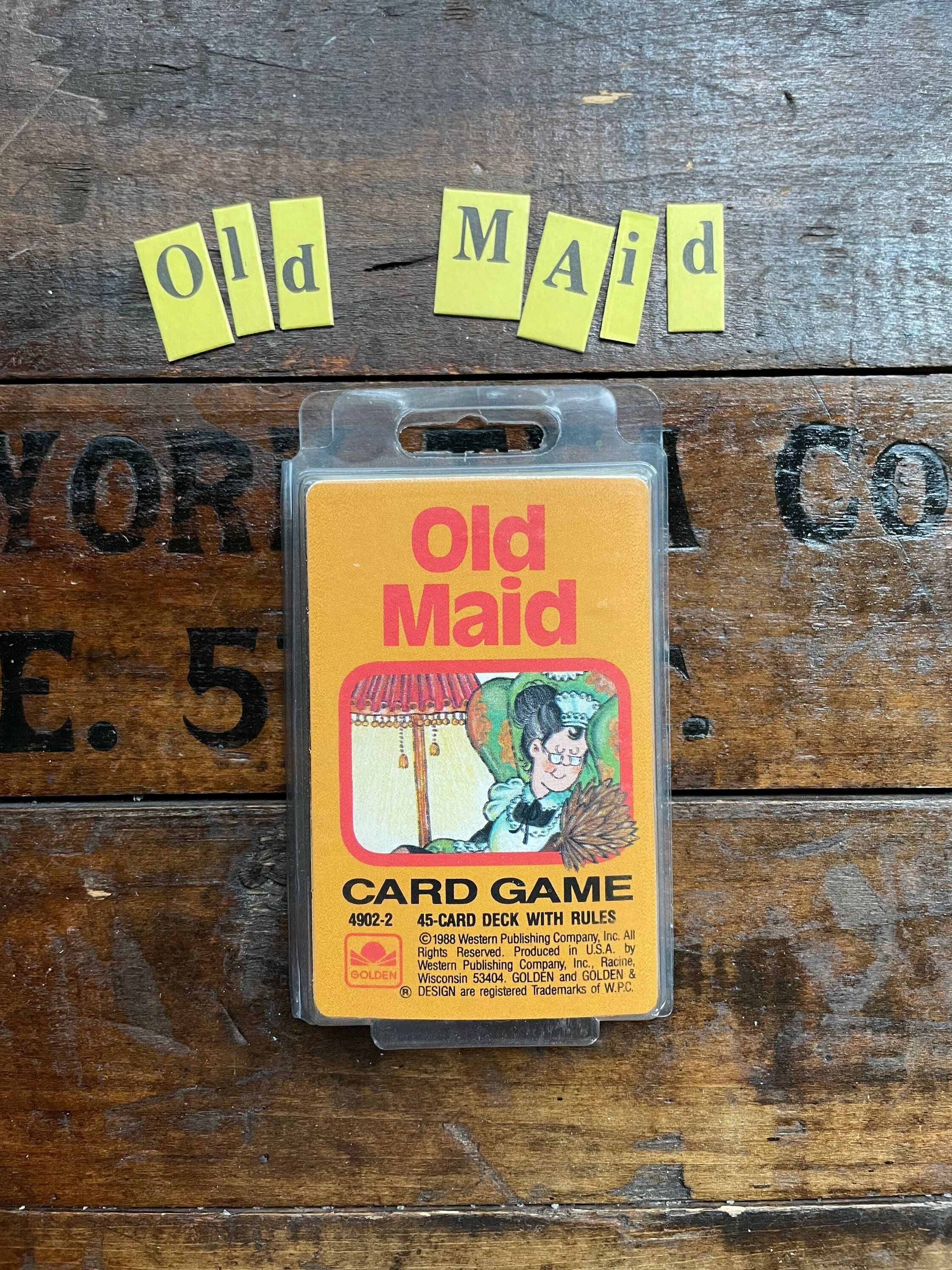 Old Maid Card Game, Golden, Complete ~ Vintage 1988 ~ Humorous