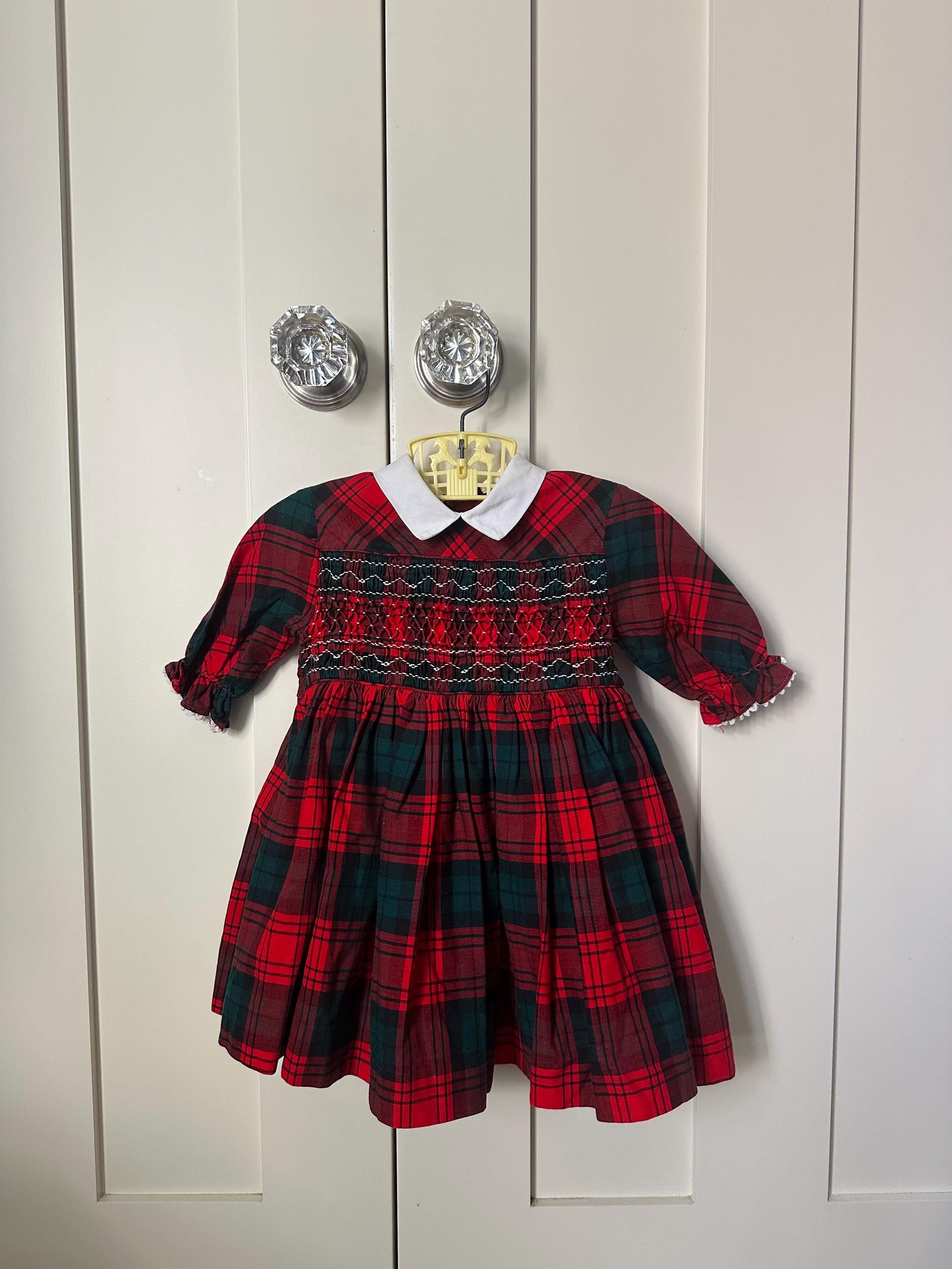 girls christmas dress smocked plaid holiday party Girls' Christmas Twirl Dress main image 1