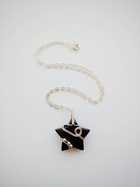 Obsidian star necklace discount