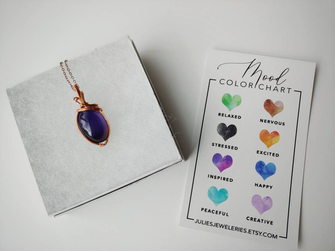 Mood Stone Necklace Mood Stone Pendant Color Changing Necklace Mood Jewelry Etsy Canada