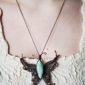 Butterfly Necklace, Bug Necklace, Wire Wrapped Butterfly, Statement Necklace, Wire Wrapped Jewelry, Butterfly Lover Jewelry