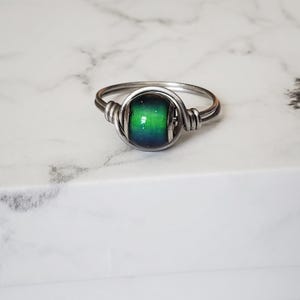 Adult Mood Ring, Wire Wrapped Ring, Boho Ring, Stainless Steel Ring, Fidget Ring