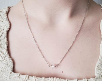 Minimalist Herkimer Diamond Necklace, Raw Herkimer Diamond Pendant, Sterling Silver Herkimer Diamond Necklace, Simple Gold Necklace