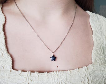 Emerald Star Necklace, Star Shaped Necklace, May Birthstone Necklace, Simple Emerald Necklace, Wire Wrapped Emerald Necklace