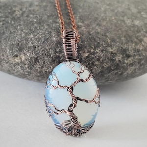 Wire Wrapped Tree of Life Necklace, Tree of Life Pendant, Tree of Life Jewelry, Wire Wrapped Jewelry, Gemstone Necklace