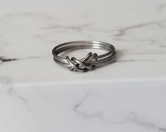 Wire Wrapped Ring, Boho Ring, Infinity Ring, Knot Ring, Stainless Steel Ring