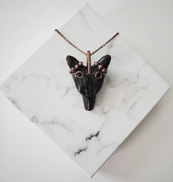 Golden Obsidian Wolf Necklace Wire Wrapped Wolf Necklace Gold Obsidian Necklace Copper Necklace Wolf Lover Necklace Wolf Lover Gift Etsy