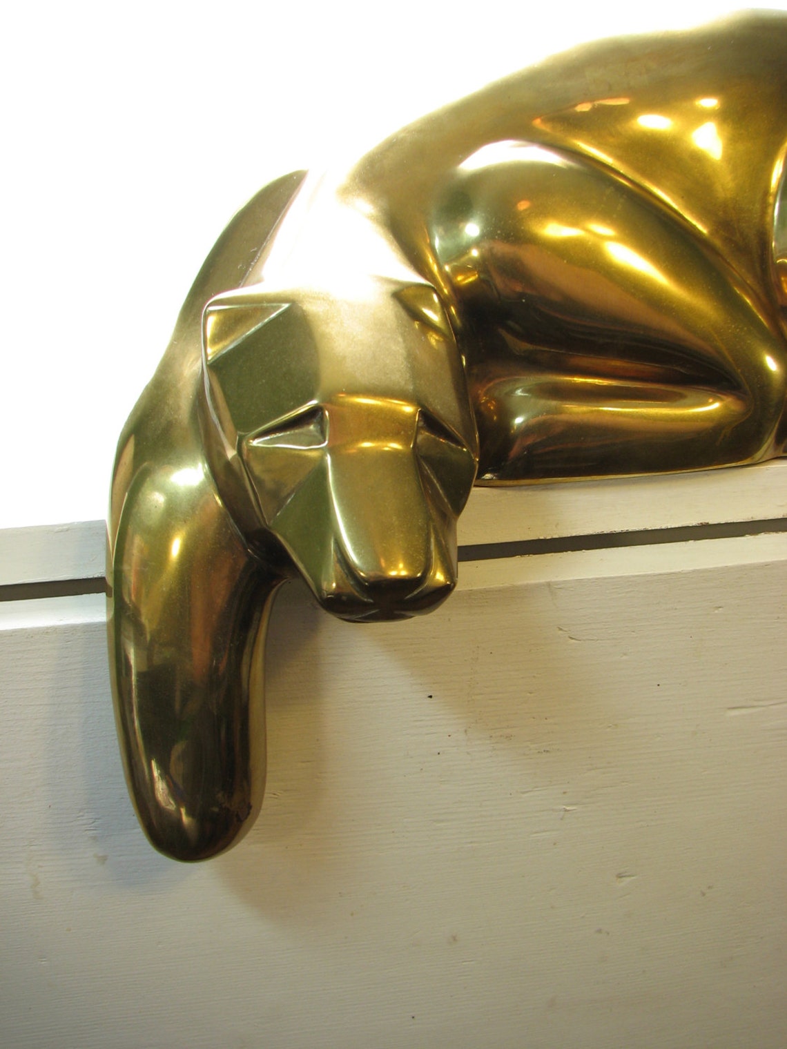 Huge Brass Panther Figurine by Dolbi Cashier 1980 // Hollywood Etsy